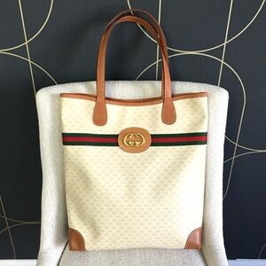 Gucci authentic microGG white tote bag